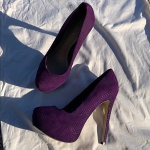 ALDO | Plum snakeskin pumps